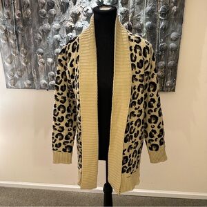 ⭐️ Amazon Medium Leopard Print Wool Blend Knit Cardigan